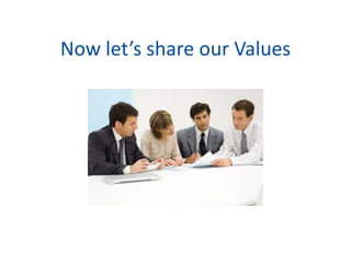Now let’s share our Values
 