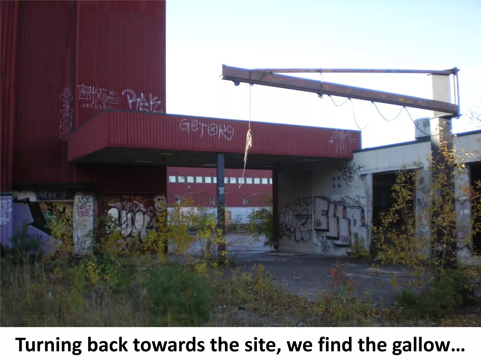 Turning back towards the site, we find the gallow…
 