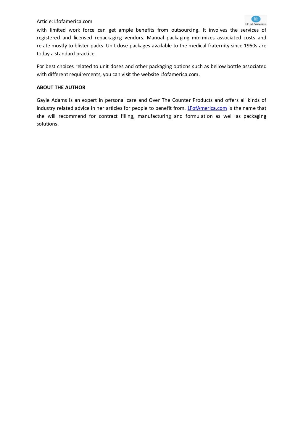 The Various Applications Of Unit Dose Packages