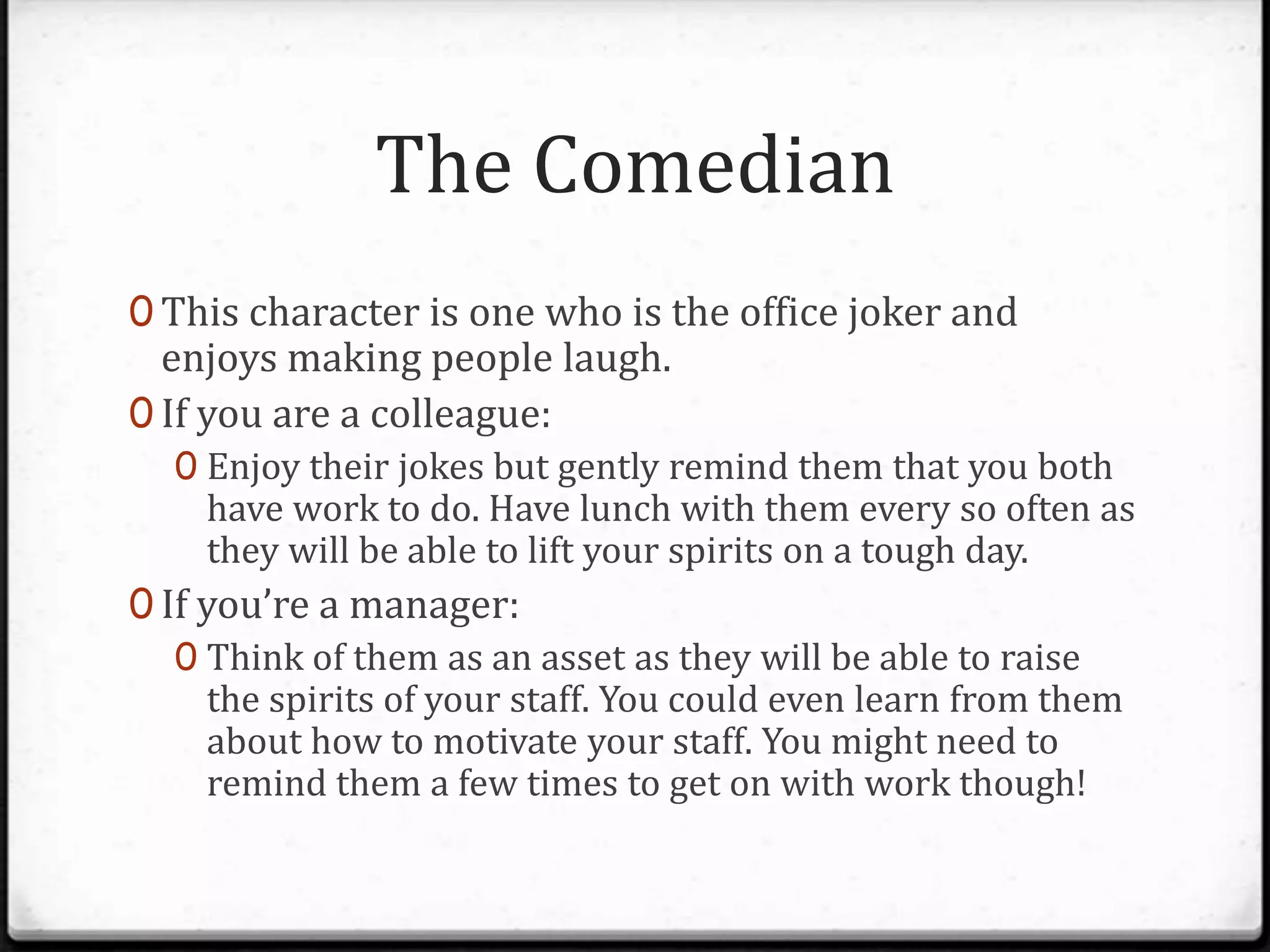 The various types of colleagues | PPTX