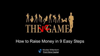 How to Raise Money in 9 Easy Steps
VC
Nicolas Wittenborn
Point Nine Capital
 