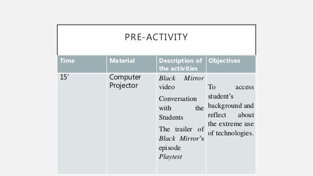 Lesson Plan The Veldt