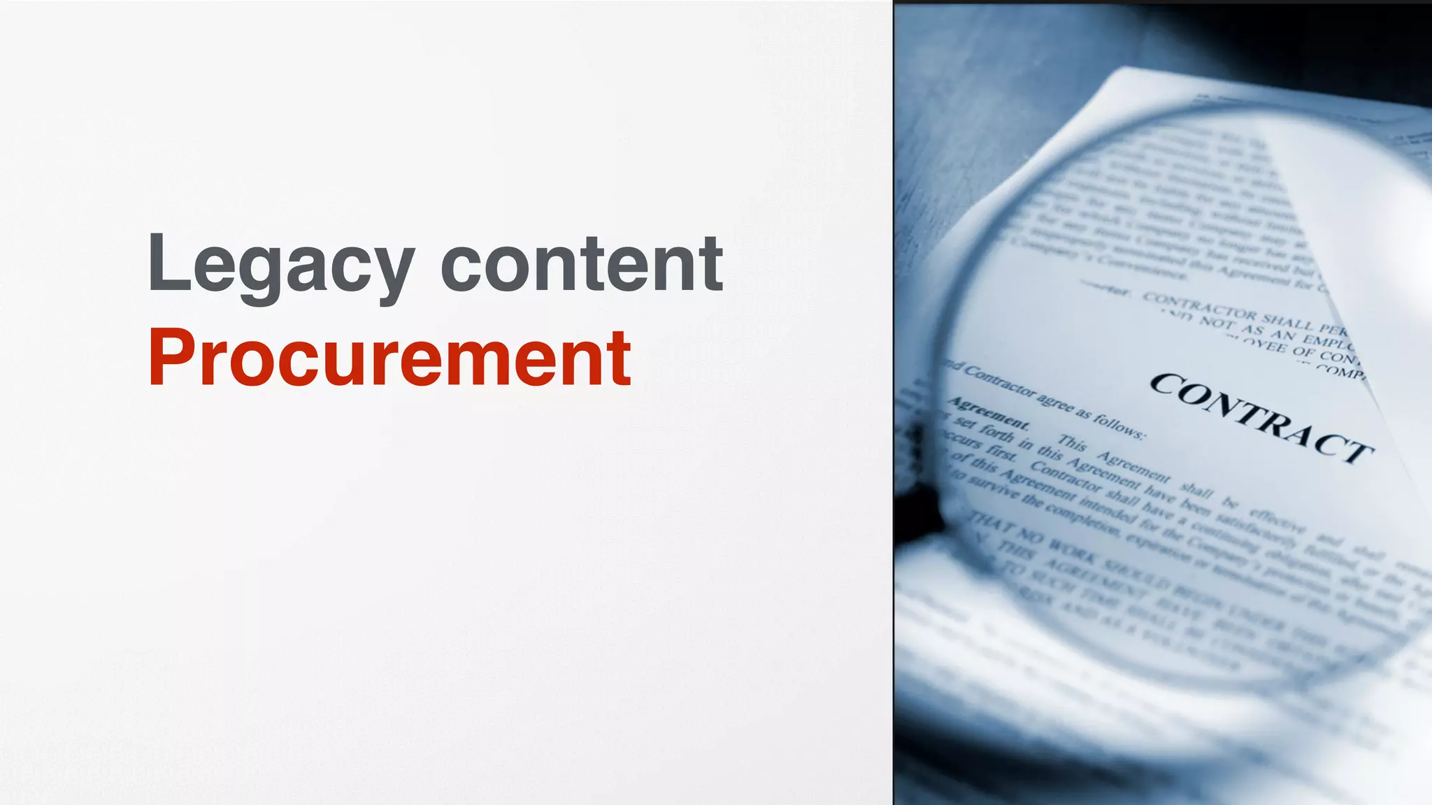 Legacy content
Procurement
 