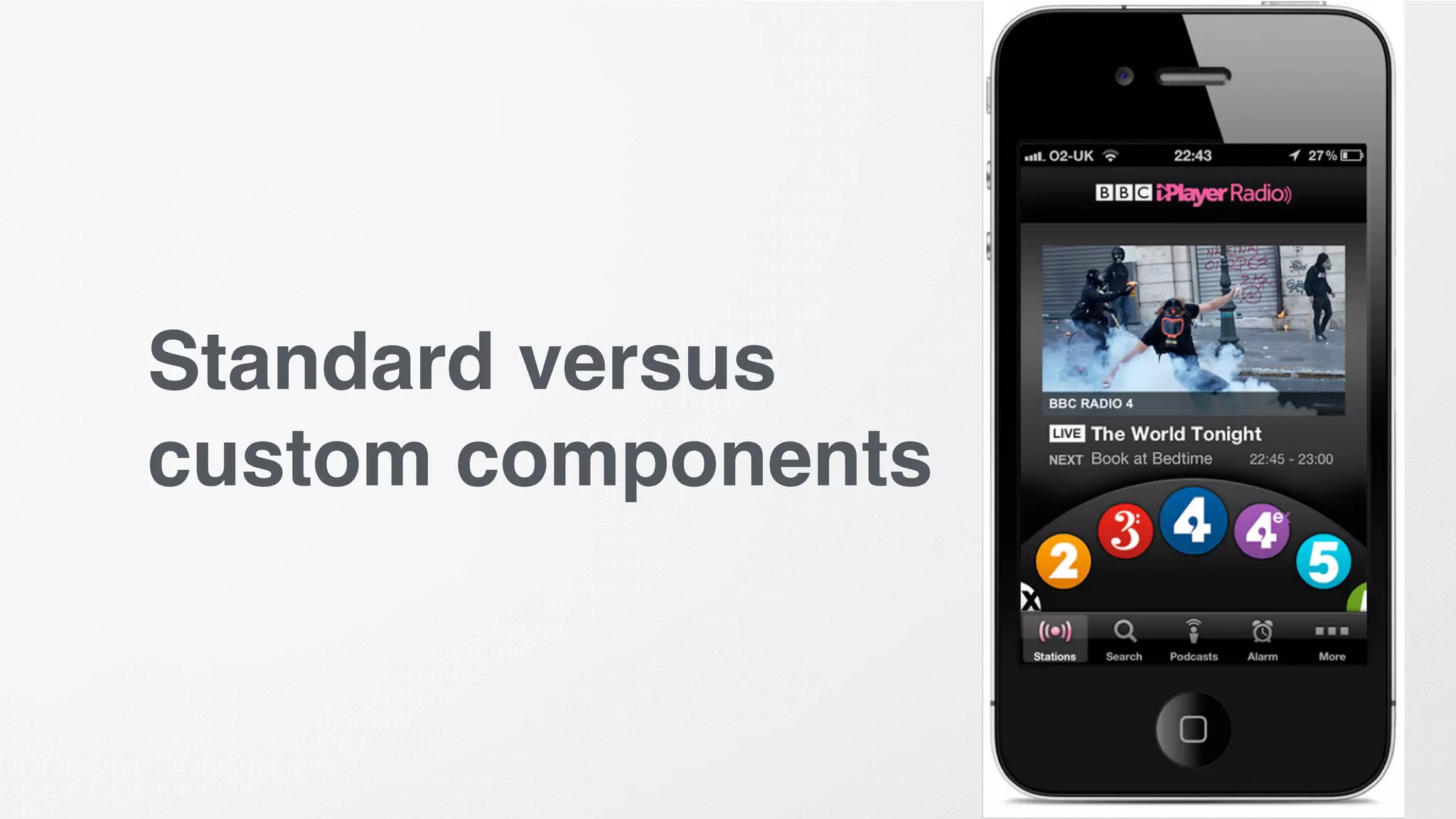 Standard versus
custom components
 