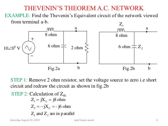 Thevenin S Theorem For Ac Network