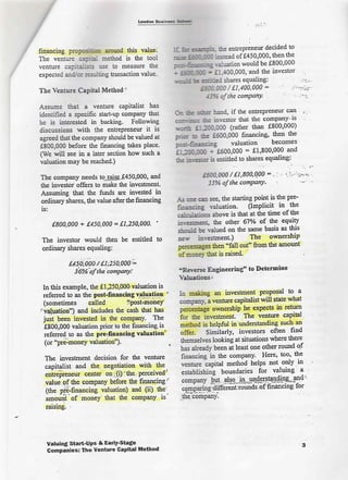 The Venture Capital Method