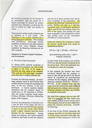 The Venture Capital Method