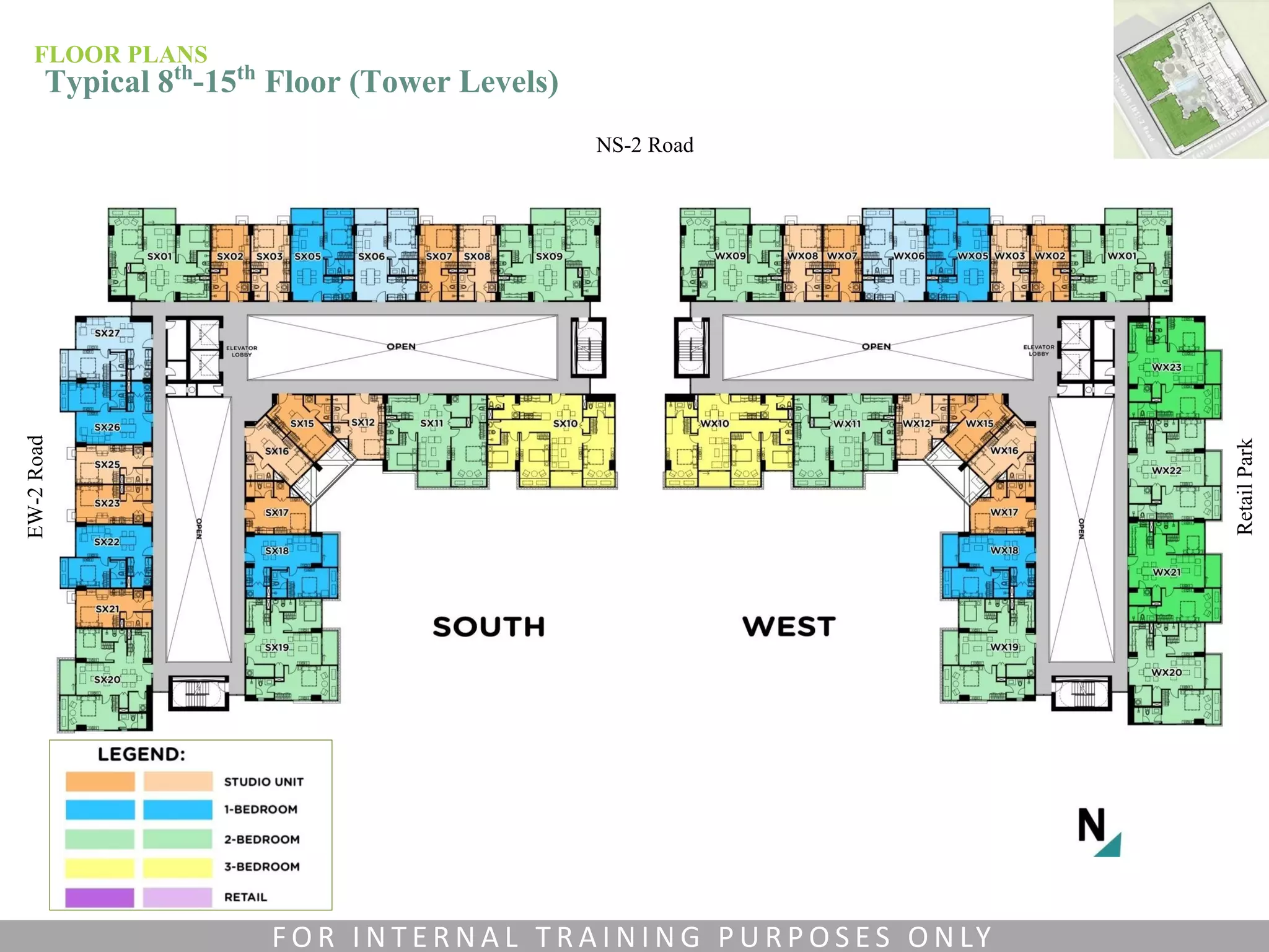 NS-2 Road
RetailPark
EW-2Road
FLOOR PLANS
Typical 8th-15th Floor (Tower Levels)
F O R I N T E R N A L T R A I N I N G P U R P O S E S O N LY
 