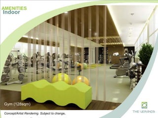 AMENITIES
Indoor
Gym (128sqm)
Concept/Artist Rendering. Subject to change.
 