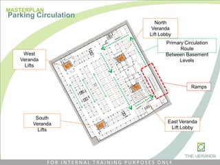 North
Veranda
Lift Lobby
East Veranda
Lift Lobby
West
Veranda
Lifts
South
Veranda
Lifts
Ramps
Primary Circulation
Route
Between Basement
Levels
MASTERPLAN
Parking Circulation
F O R I N T E R N A L T R A I N I N G P U R P O S E S O N LY
 