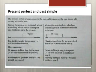 Present perfect and past simple
 