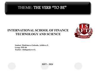 presentation of English in theme THE VERB “TO BE” | PPTX