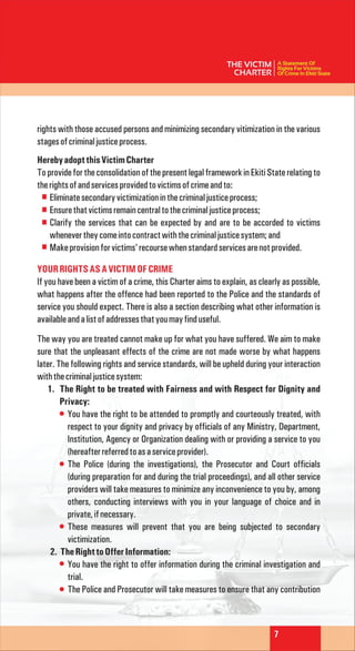 The Victim Charter: A Statement Of Right For Victims Of Crime In Ekiti ...