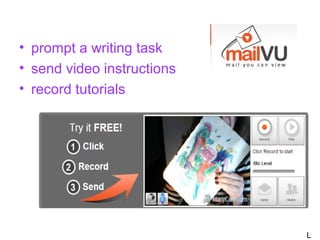 • prompt a writing task
• send video instructions
• record tutorials
L
 