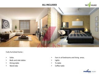 Fully furnished home :
• Sofas
• Beds and side tables
• Dining table
• Ward robe
• Fans in all bedrooms and living areas.
• Lights
• Tv table
• Coffee table
ALL INCLUDED
 