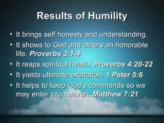 Humility Rewards The virtue of humility | PPT