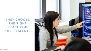 T H E Y C H O O S E
T H E R I G H T
P L A C E F O R
T H E I R TA L E N T S
@quorralyne
 
