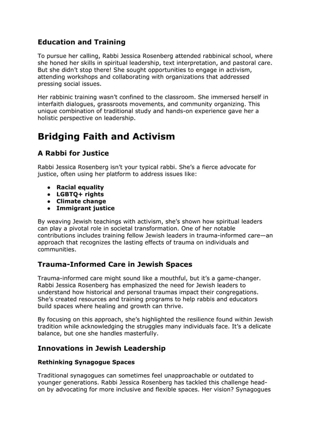 The Visionary Path of Rabbi Jessica Rosenberg_ Bridging Tradition and ...