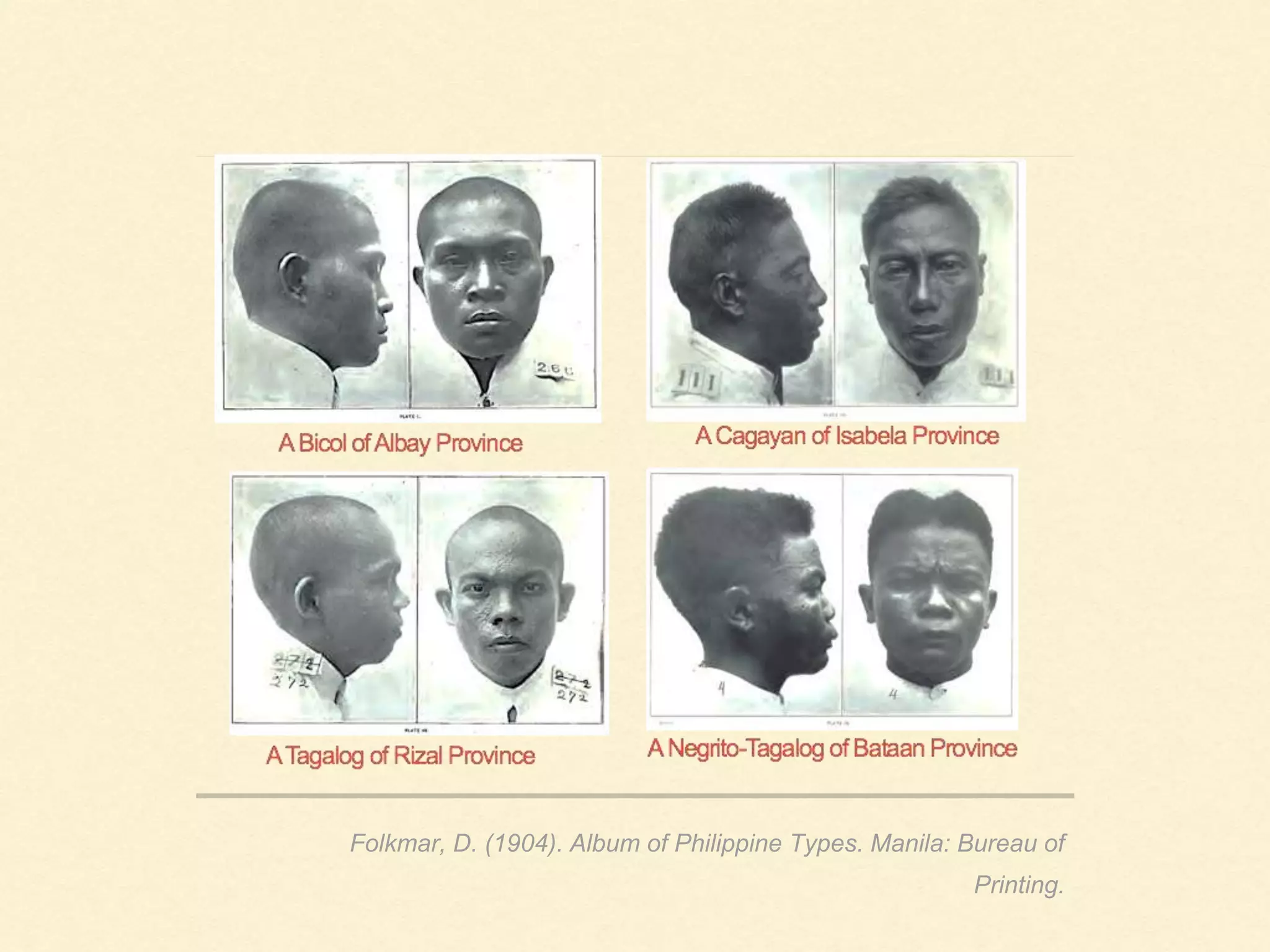 Folkmar, D. (1904). Album of Philippine Types. Manila: Bureau of
Printing.
 