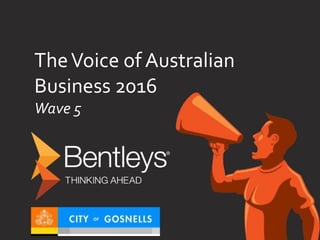 TheVoice of Australian
Business 2016
Wave 5
 