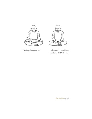 The Vô Vi Path | 347
*Beginner hands on lap *Advanced practitioner
uses Samadhi-Mudra seal
 