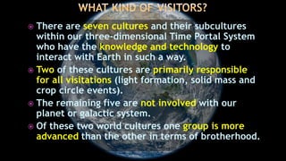  In terms of “alien” visitors, or extraterrestrials,
specifically to those visitors are referred to who
approach our real...