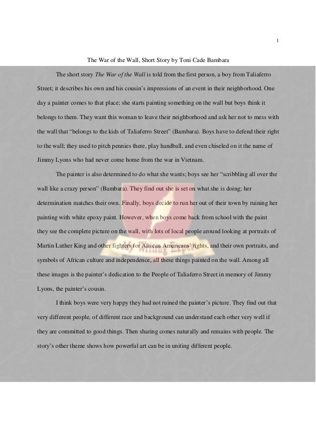 The war of the wall, short story by toni cade bambara