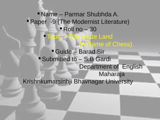 A Game of Chess by T.S. Eliot/ summary and analysis of A Game of