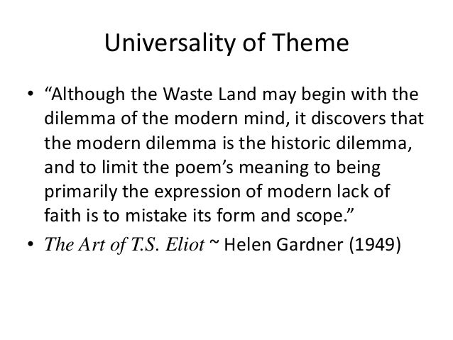 Writing my research paper t.s. eliot?s the waste land ? can we learn from the past ?