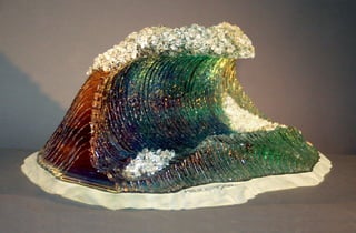 Glass Sculpture ~ The Wave by Tony Milici