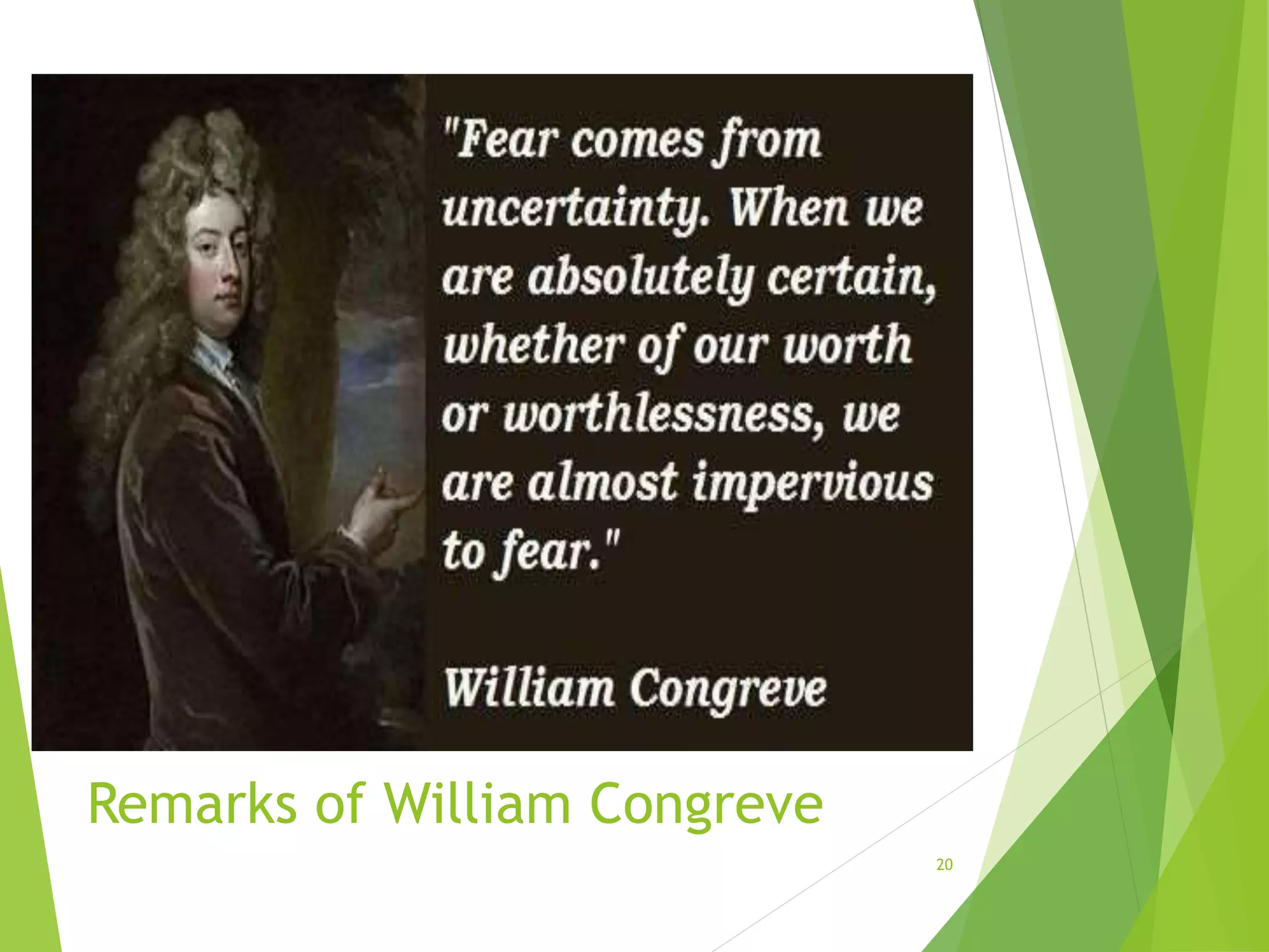 Remarks of William Congreve
20
 