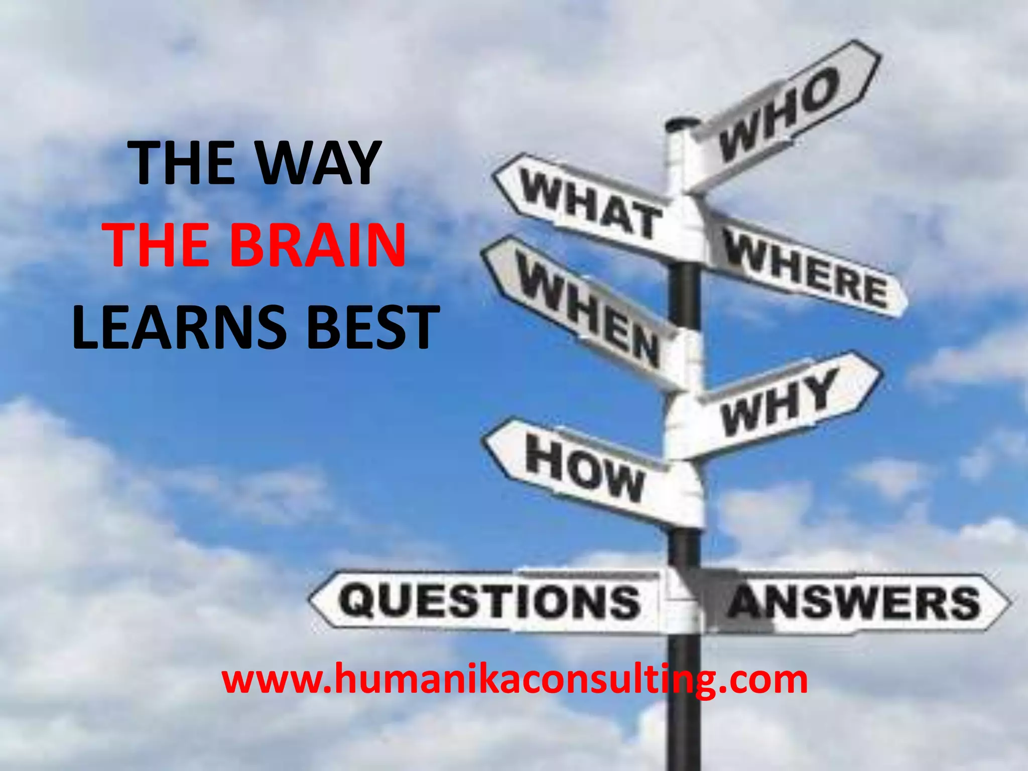 THE WAY
 THE BRAIN
LEARNS BEST




    www.humanikaconsulting.com
 