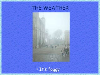 THE WEATHER It’s foggy 
