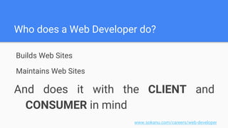 The web and a developer’s role | PPTX