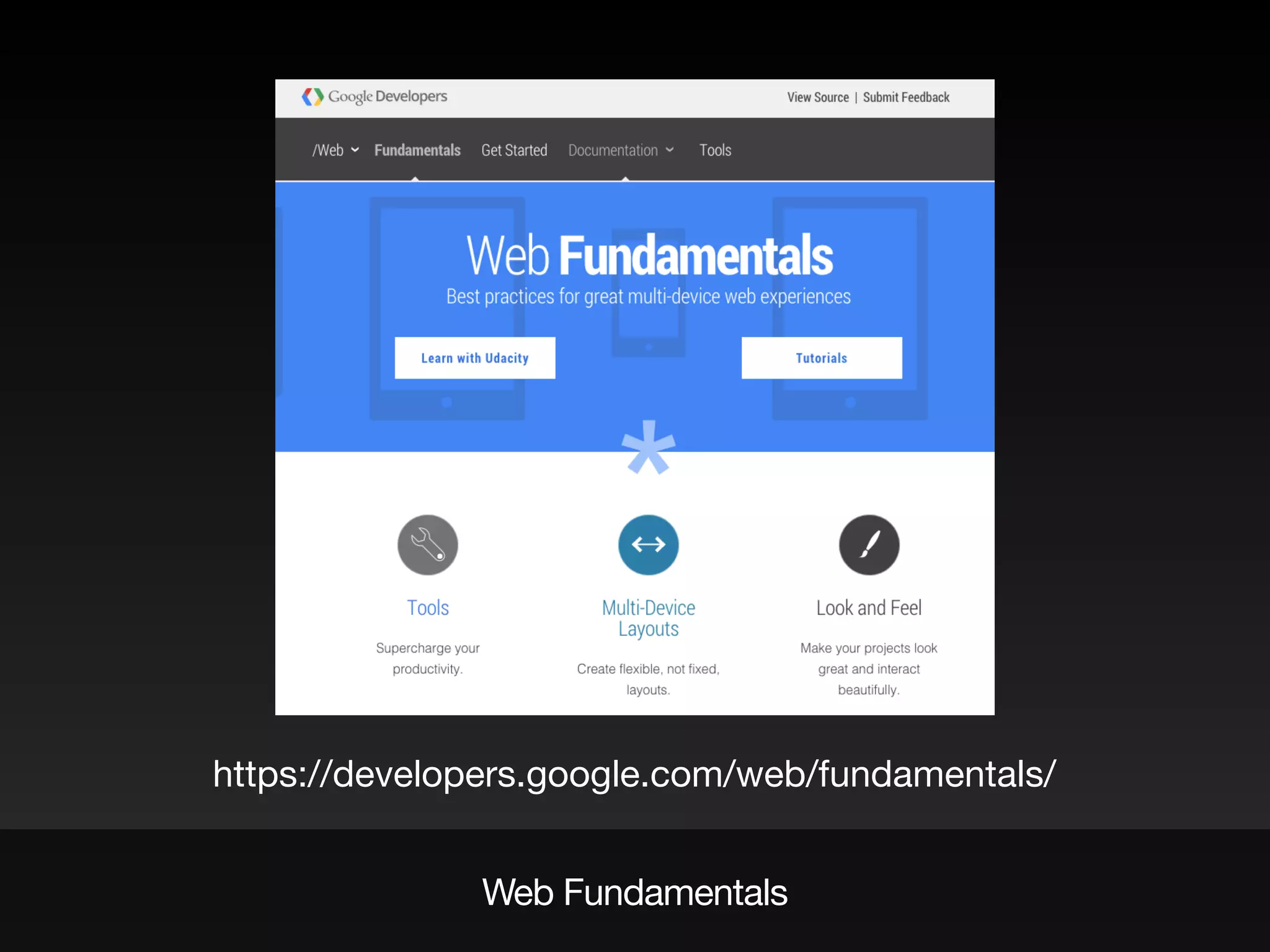 Web Fundamentals
https://developers.google.com/web/fundamentals/
 