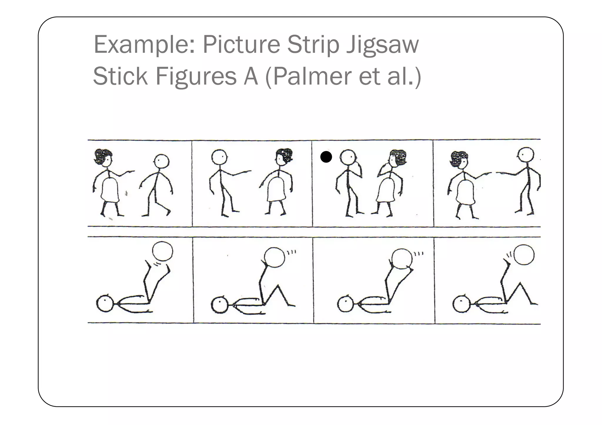 Example: Picture Strip Jigsaw
Stick Figures A (Palmer et al.)

                     ●
 