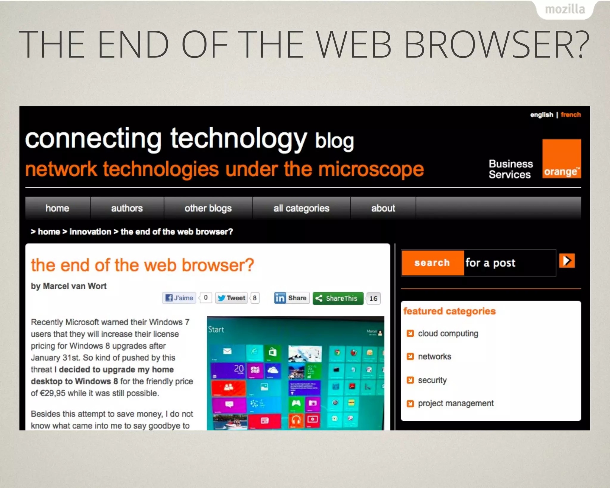 THE END OF THE WEB BROWSER?
 