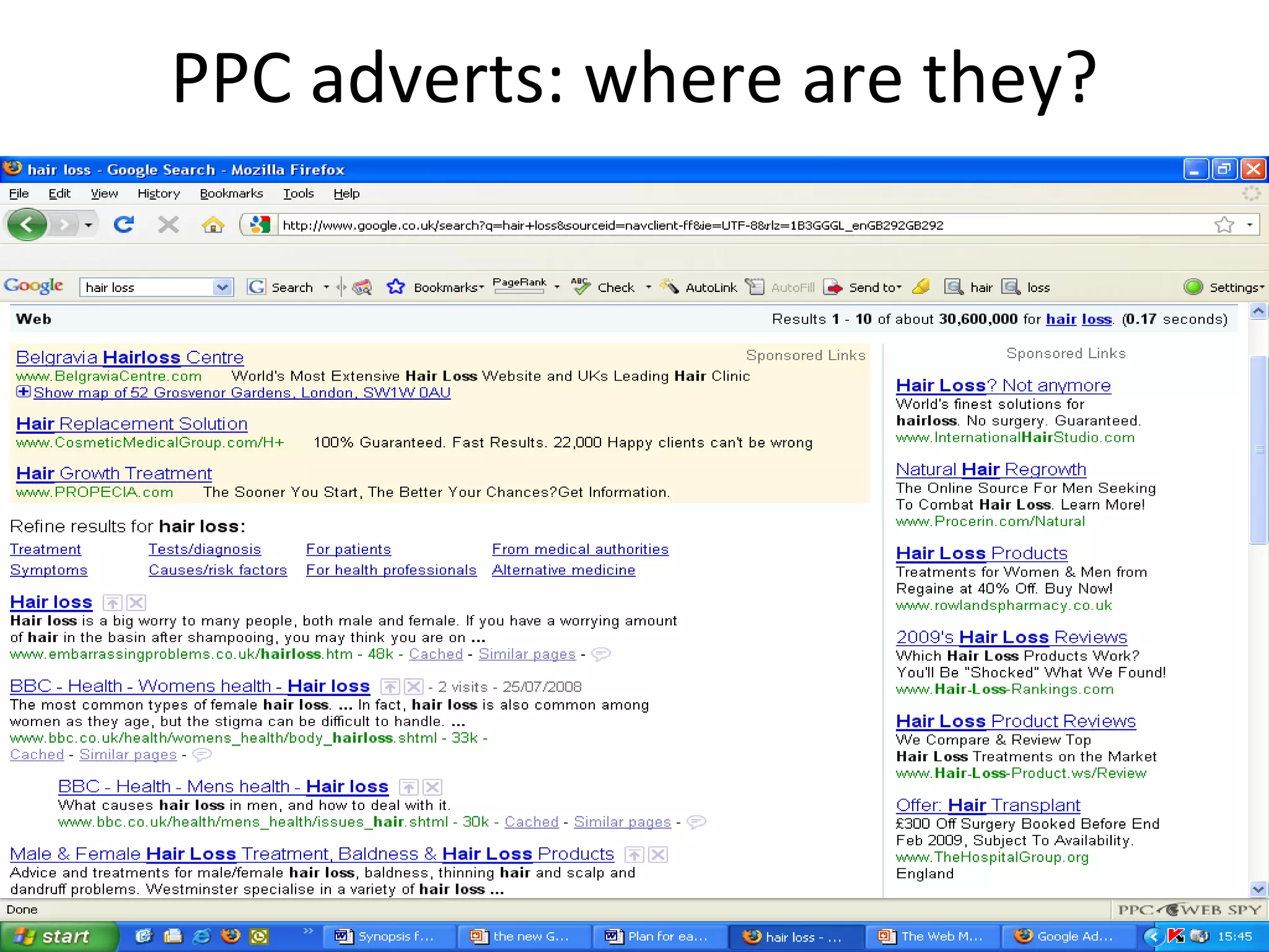 PPC adverts: where are they? 