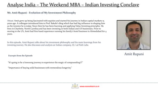 Amit Rupani The Weekend MBA - IIC Alpha Series - Part 2 | PDF