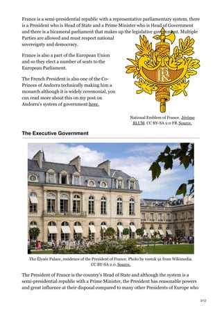 The Government System of France | PDF