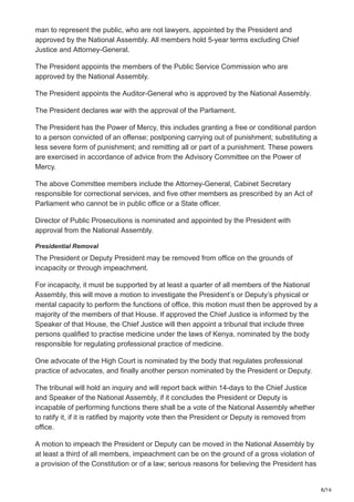 The Government system of Kenya | PDF