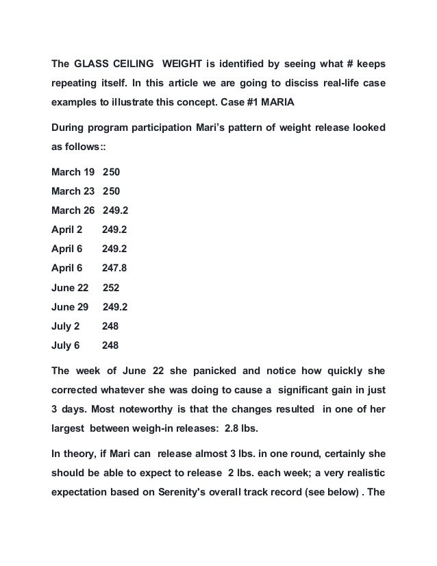 The Weight Loss Glass Ceiling Article 5