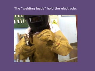 The “welding leads” hold the electrode.

 