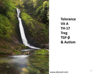 63
Tolerance
Vit A
TH-17
Treg
TGF-β
& Autism
www.alexnail.com
 