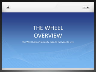 THE WHEELOVERVIEW The Way Hudson/Humanity Expects Everyone to Live 