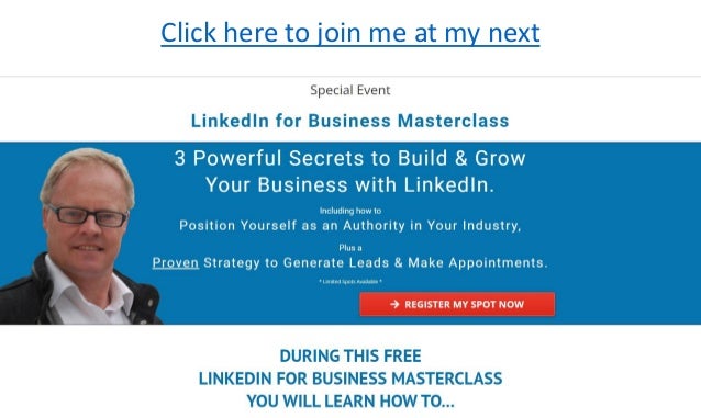 Click here to join me at my next
 