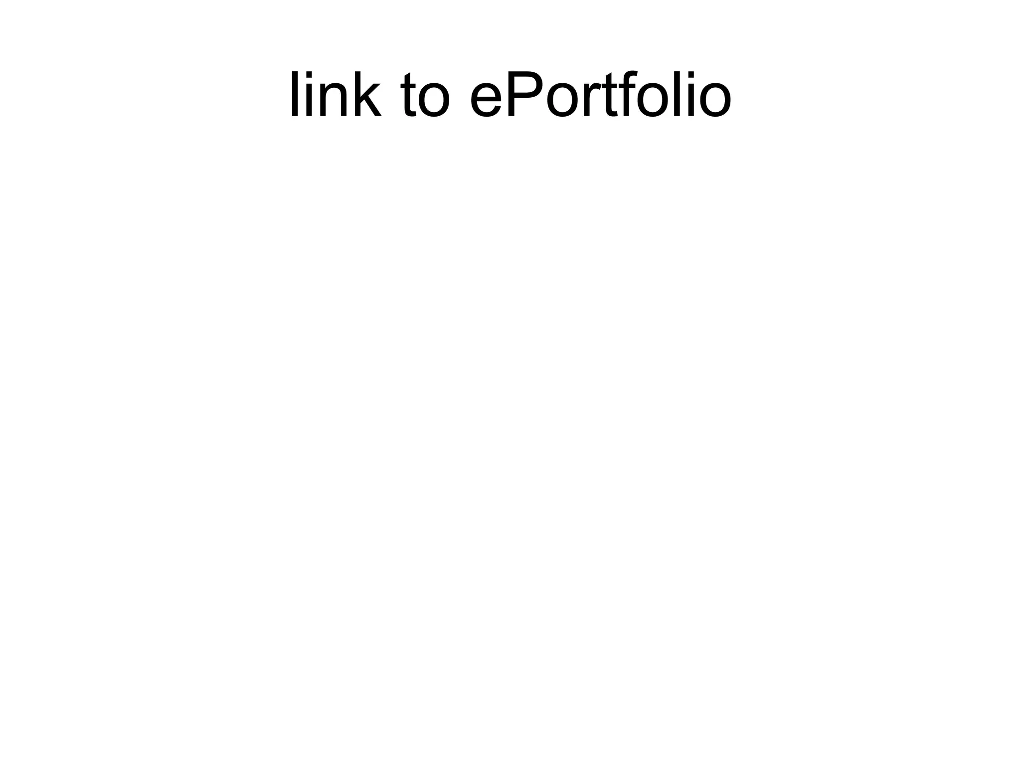 link to ePortfolio 