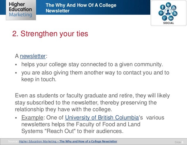 The Why How Of A College Newsletter The Why How Of A College Newsletter