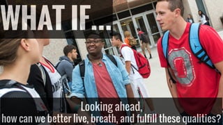 WHAT IF…
Looking ahead,
how can we better live, breath, and fulfill these qualities?
 