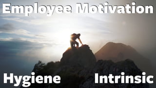 Hygiene Intrinsic
Employee Motivation
 